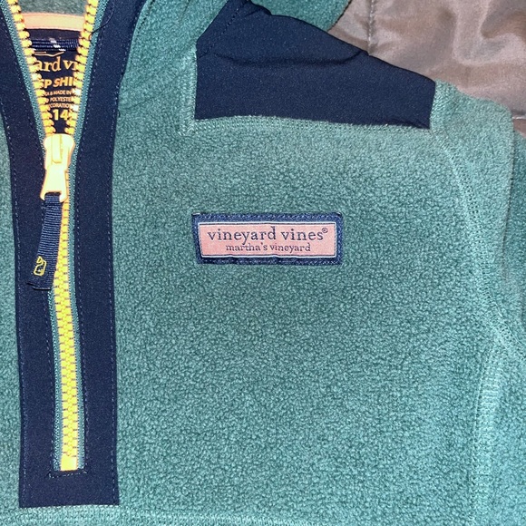 Boys size Large (12/14) Vineyard Vines Quarter Zip hooded fleece - Picture 3 of 4
